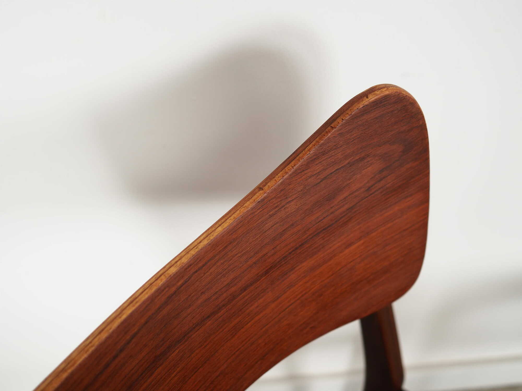4x Vintage Stuhl Teakholz Textil Braun 1960er Jahre 5