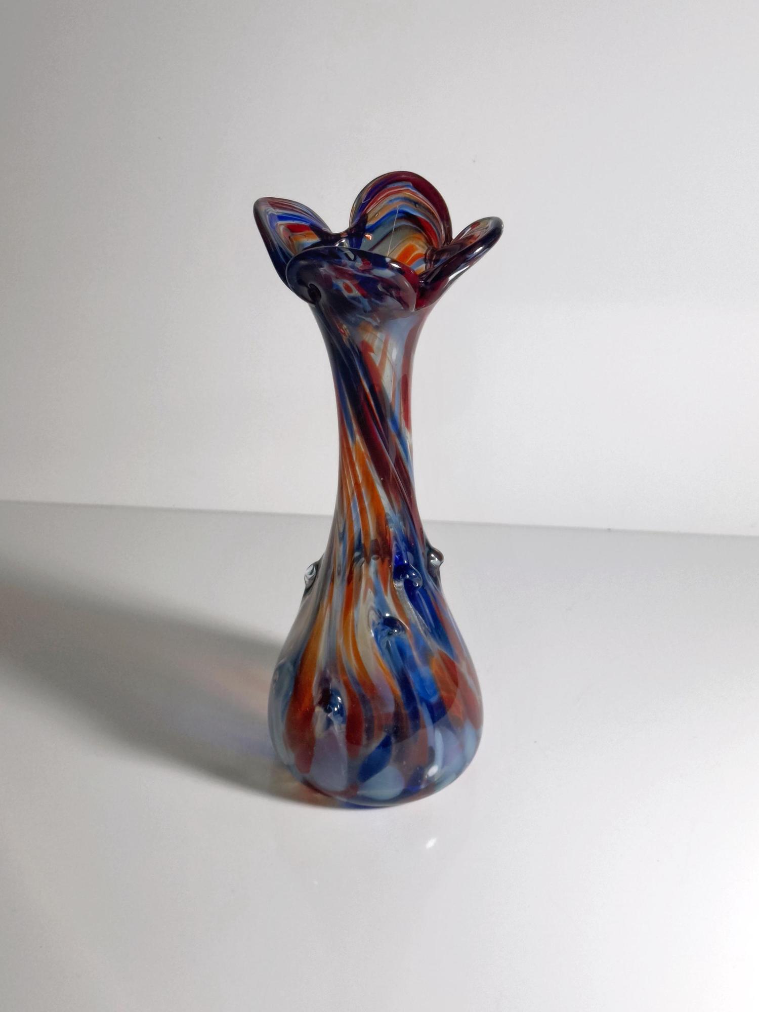 Vaso Vintage Vetro di Murano Multicolore Anni '70 2