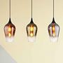 3-Light Pendant Light Lavus Type C Colored Glass Iron 1