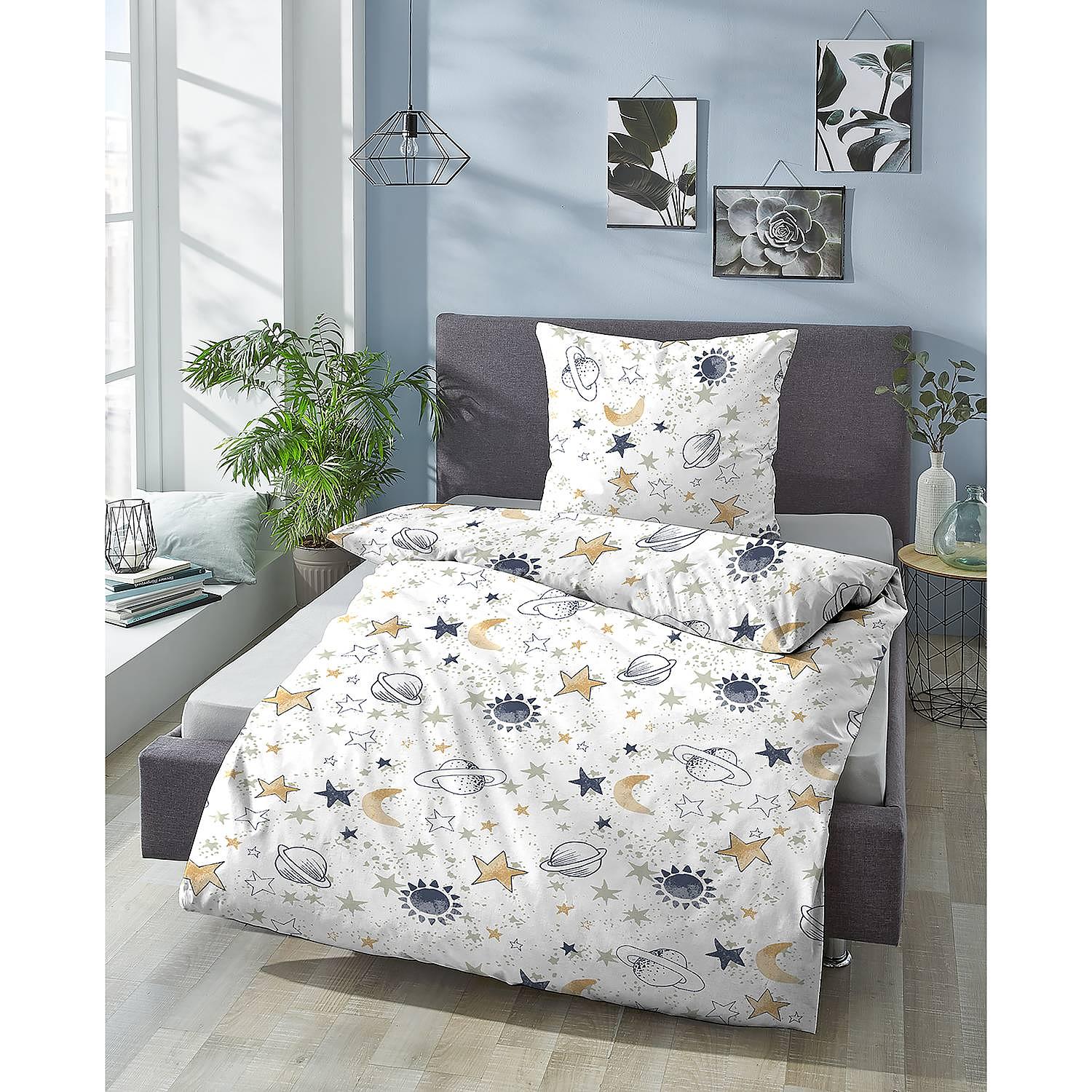 Universe Bedding Cotton White 135x200cm Pillow 80x80cm 2