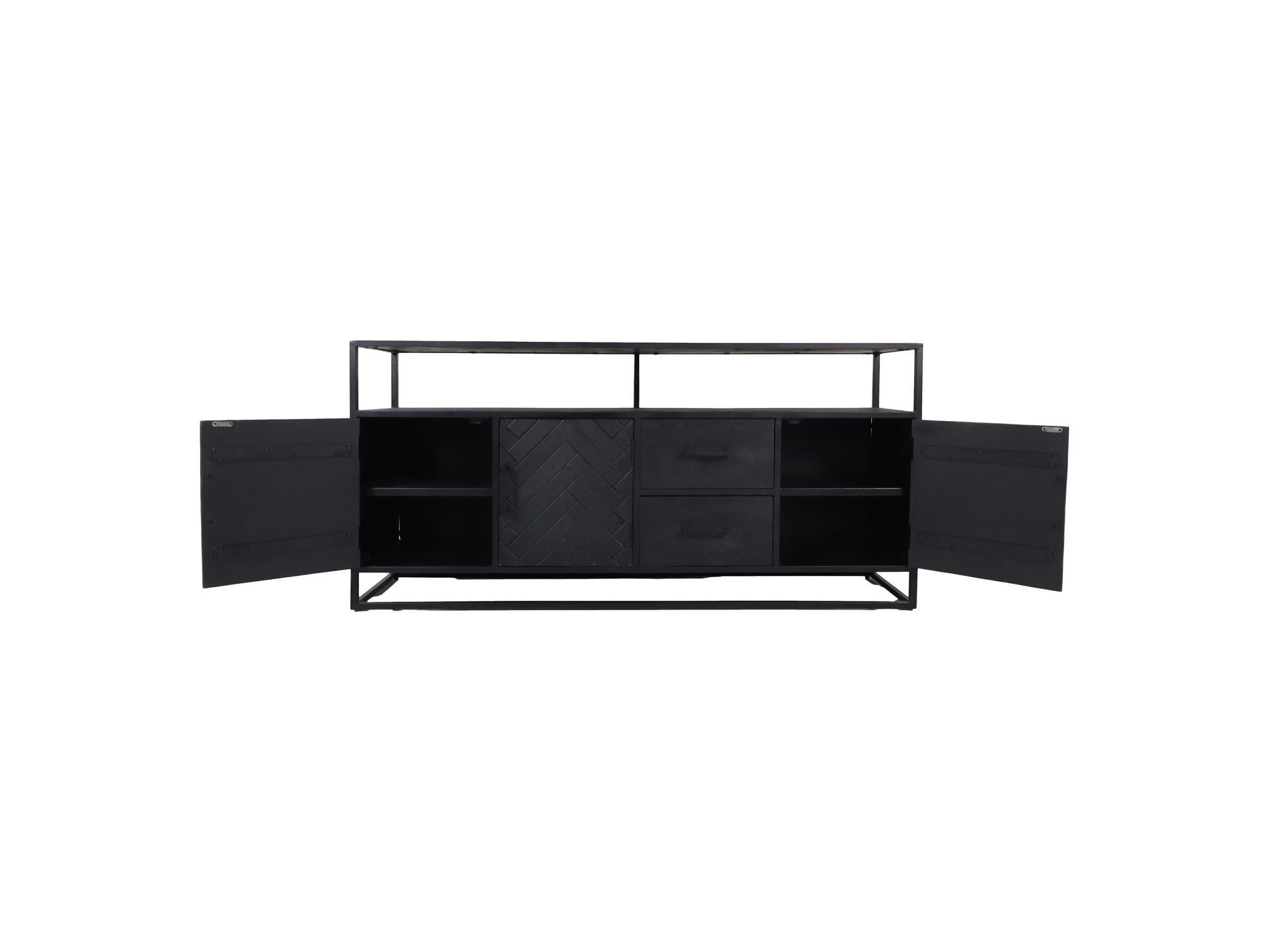 Verona Kleiderschrank Mangoholz Metall Schwarz 3