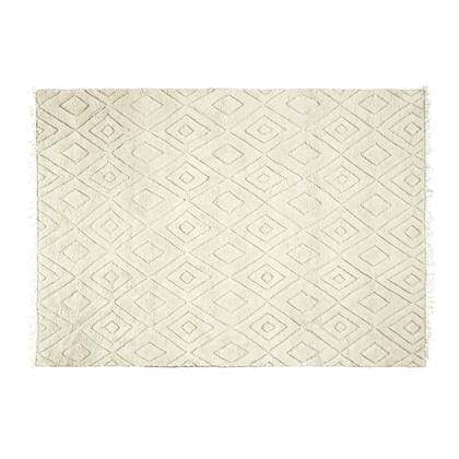 Square Teppich Wolle Baumwolle Creme 2