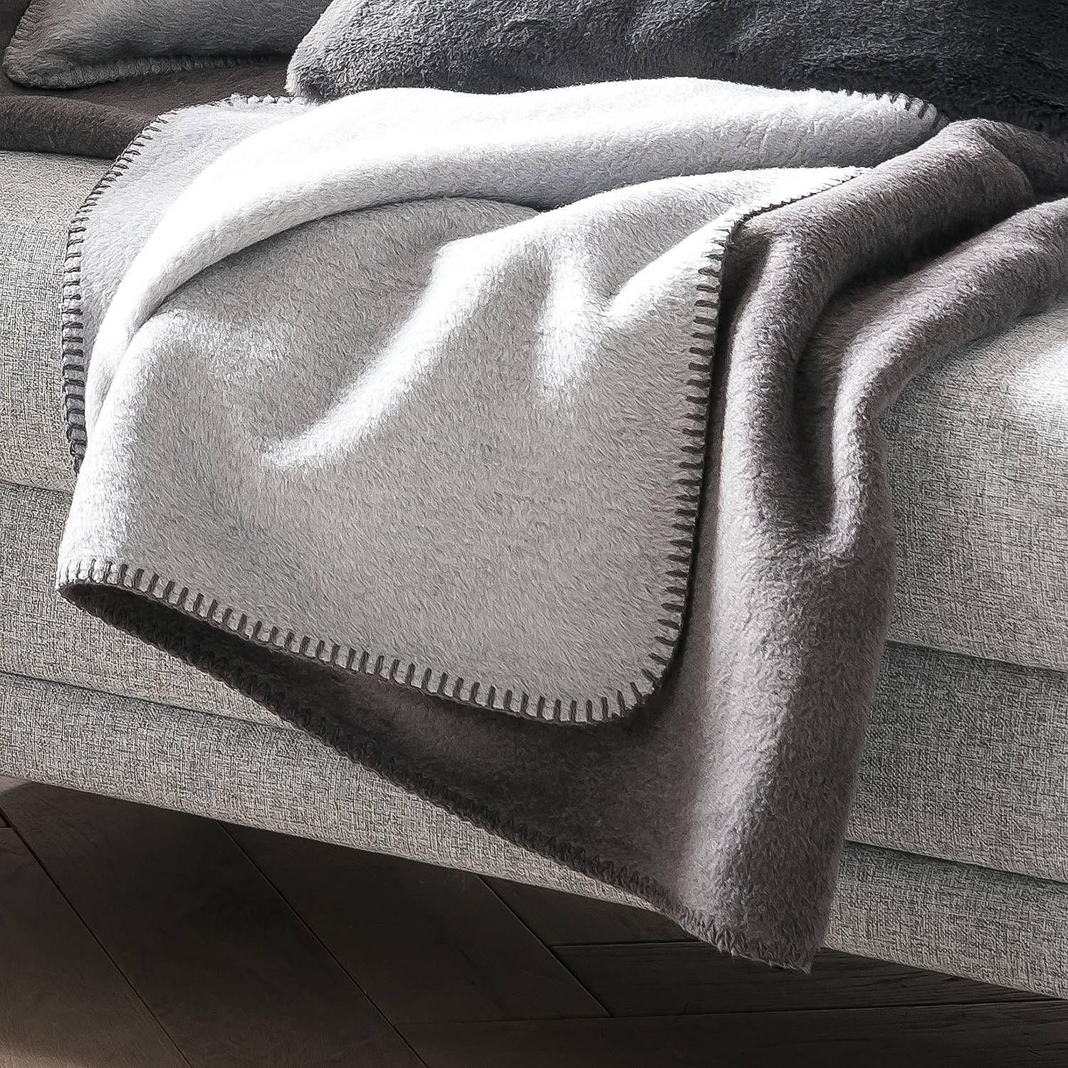 Twiin Wohndecke Baumwolle Grau 150 x 200cm 3