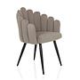 SCALLORE Dining chair in shell shape velvet grey 7