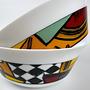 2x fruit bowl frosted glass 1980s 4