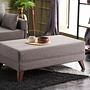 Bella Sofa Récamiere Links mit Hocker Braun 4