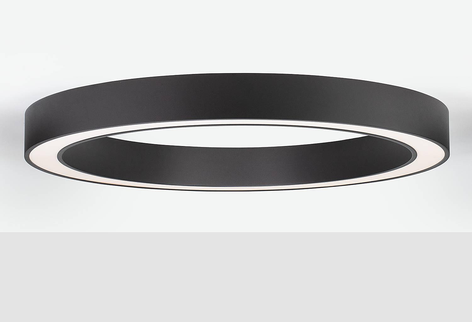 1-Flammig Morbido Deckenleuchte Aluminium Schwarz Ø80cm 1