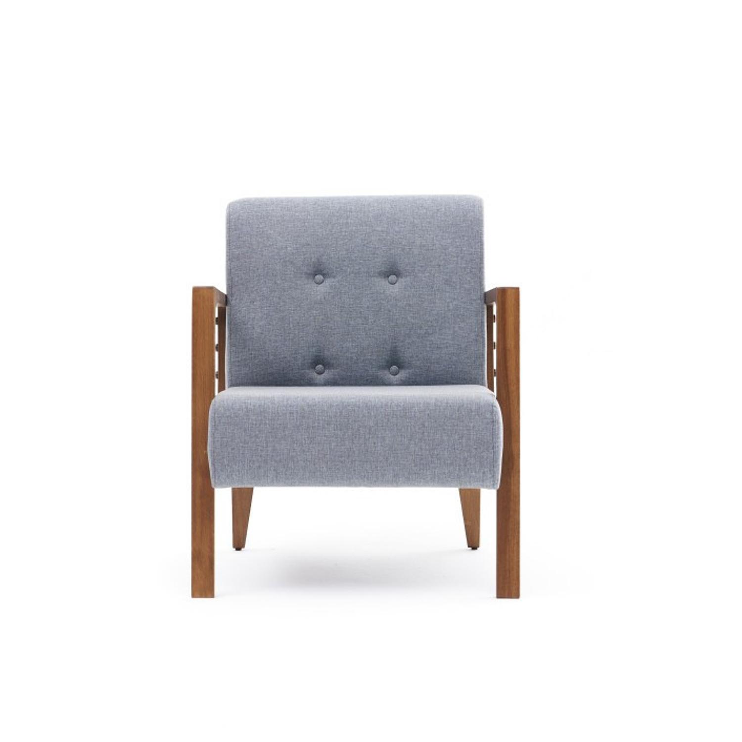 Kemer Armchair Wood Veneer Light Blue 4