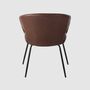 Armlehnstuhl mit Bezug aus Lederimitat Braun 4