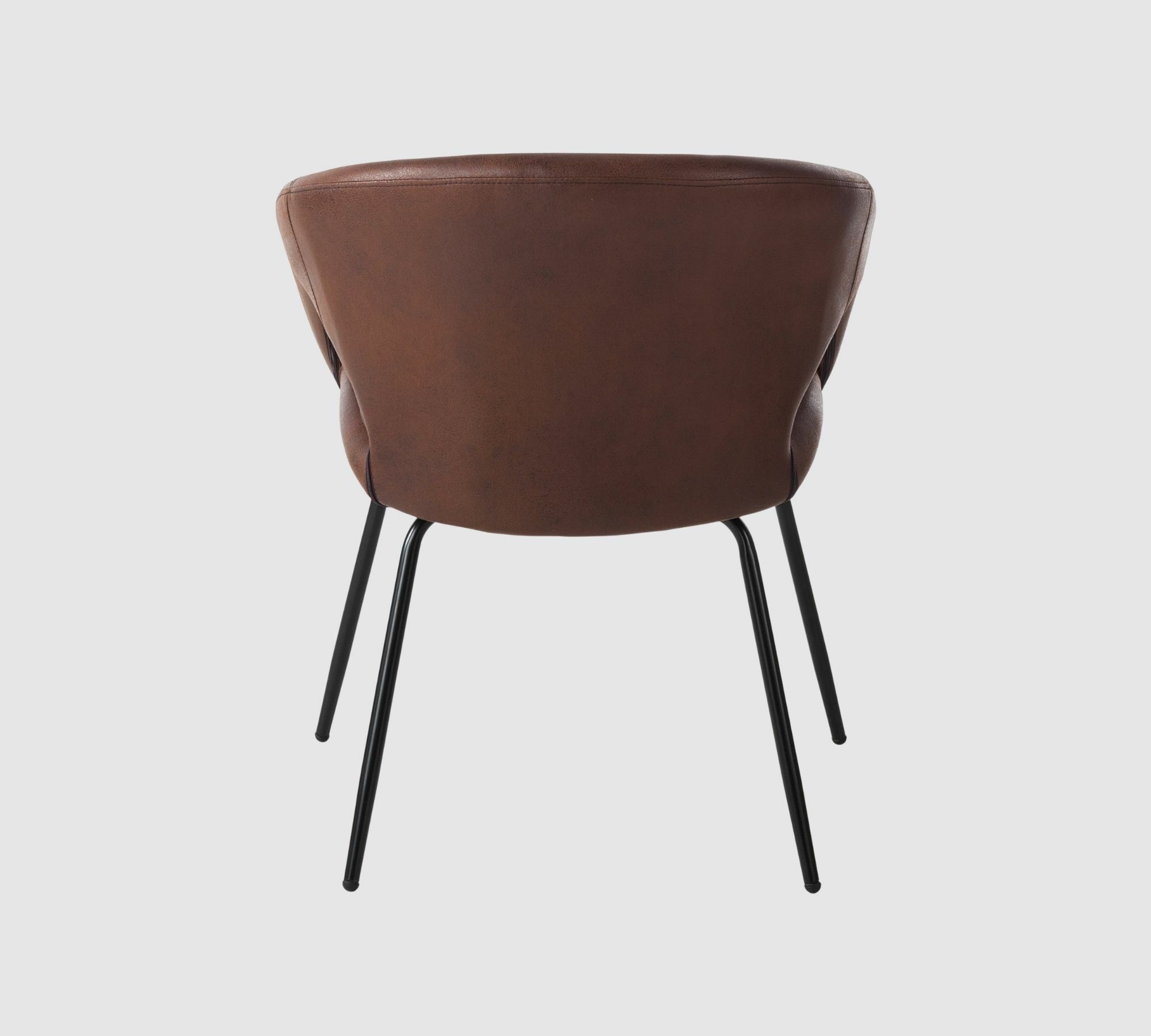 Armlehnstuhl mit Bezug aus Lederimitat Braun 4