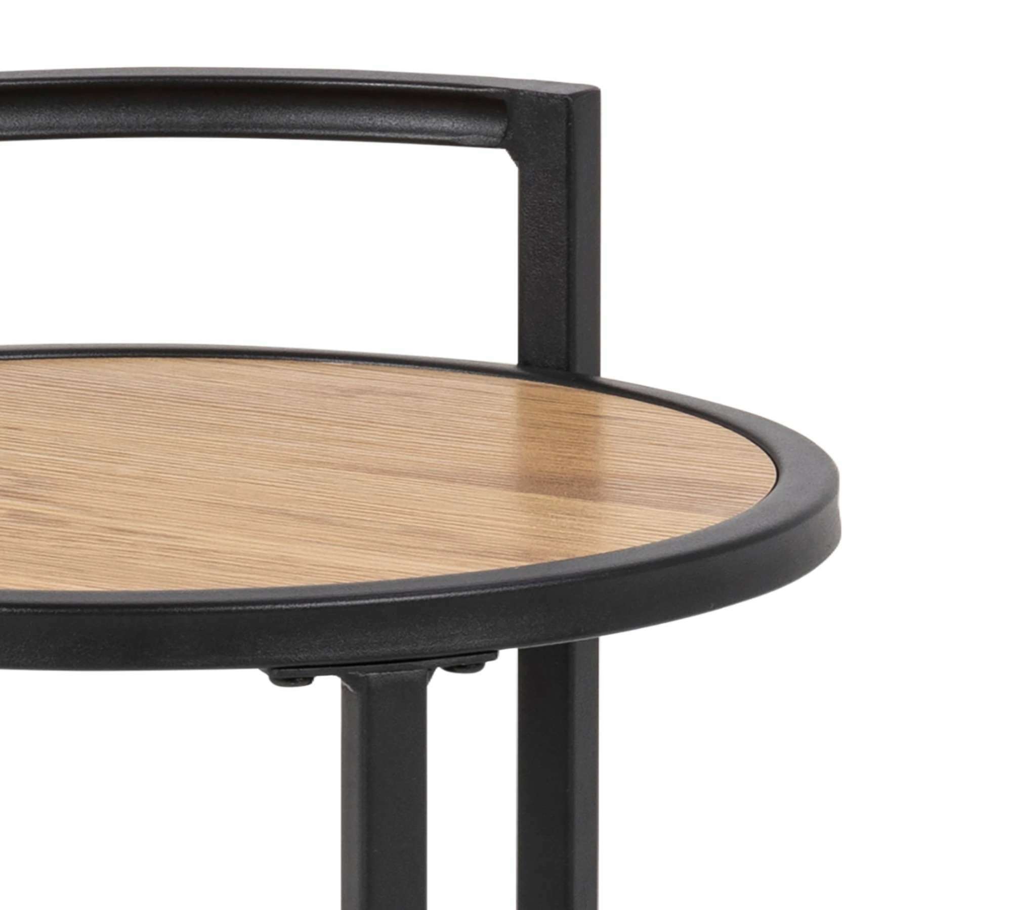 Beistelltisch Wildeiche Dekor Metall Braun 3