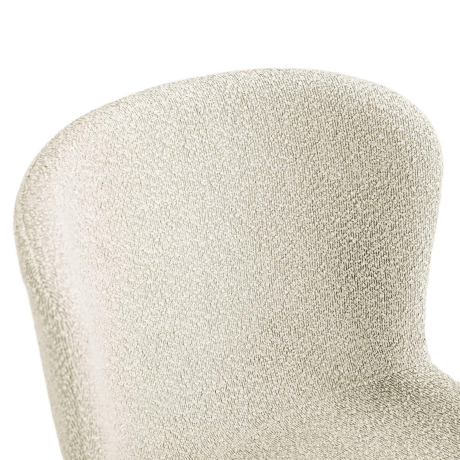 Upholstered chair MOUZON Set of 2 Bouclé Cream Black 4