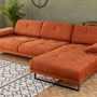 Sofa Récamiere Rechts Klein Polyester Holz Orange 4