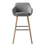 2x Barstuhl Textil Holz Grau 3