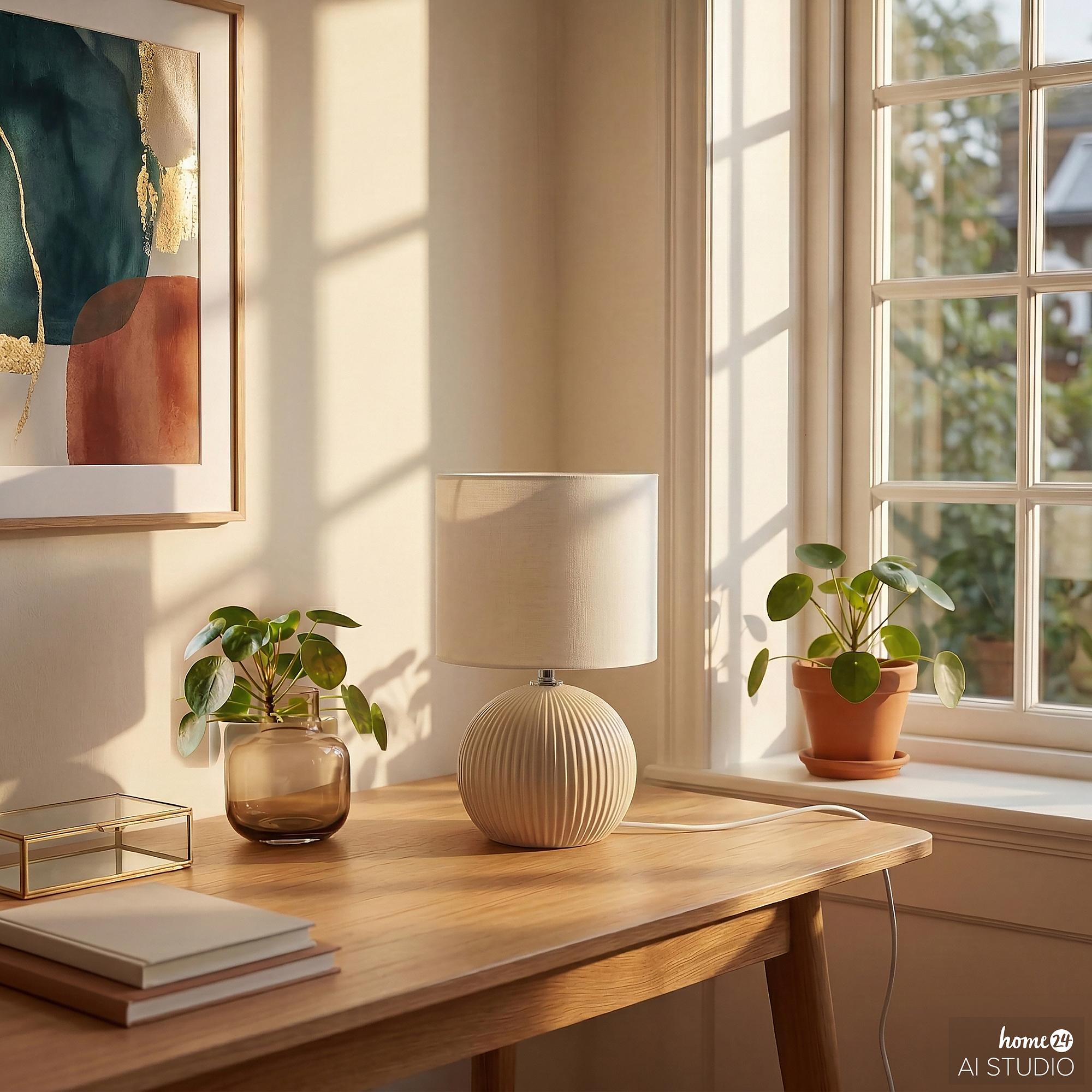 Table lamp Uvaro 1-light terry cloth ceramic 3