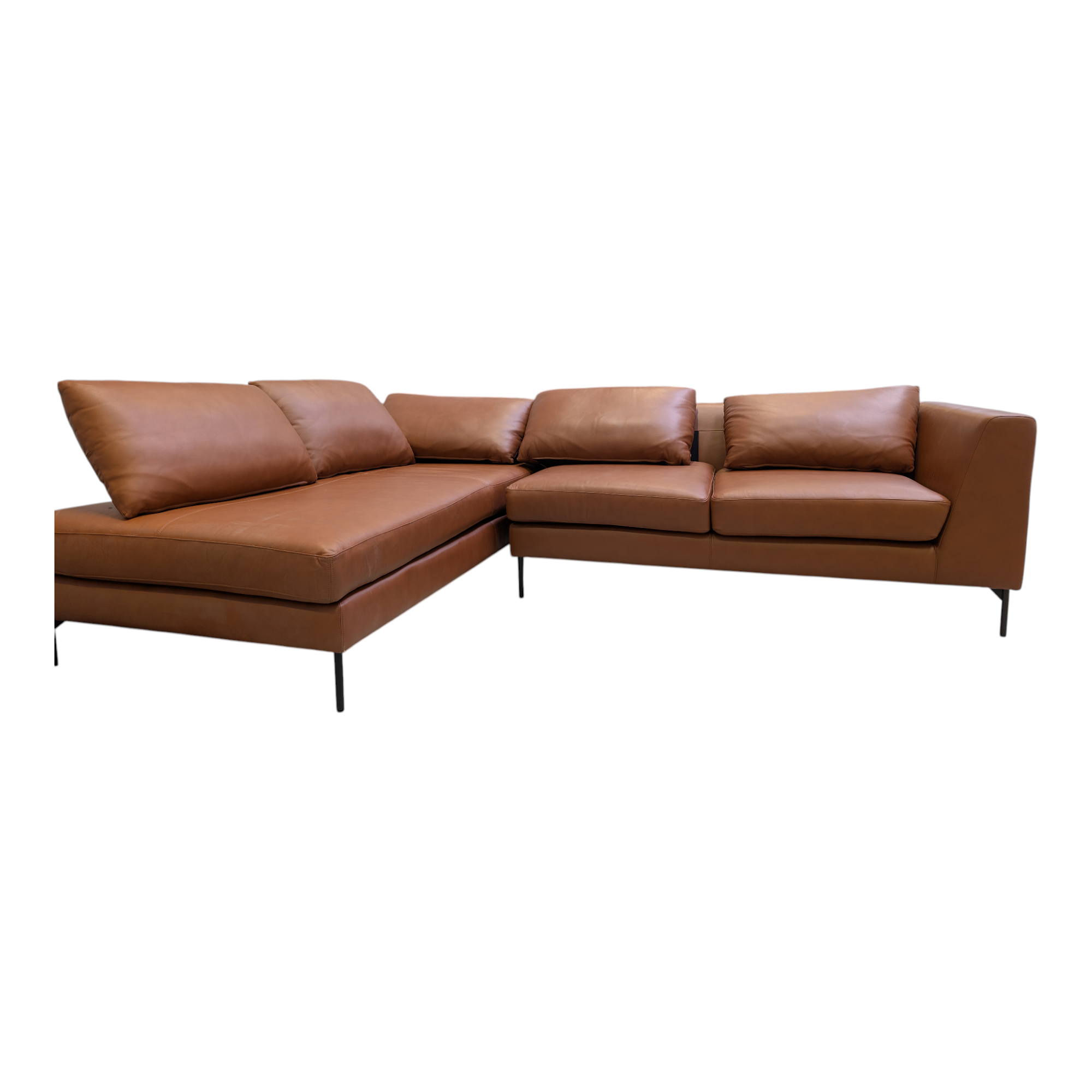 Noa Ecksofa links Soffy Cognac 7