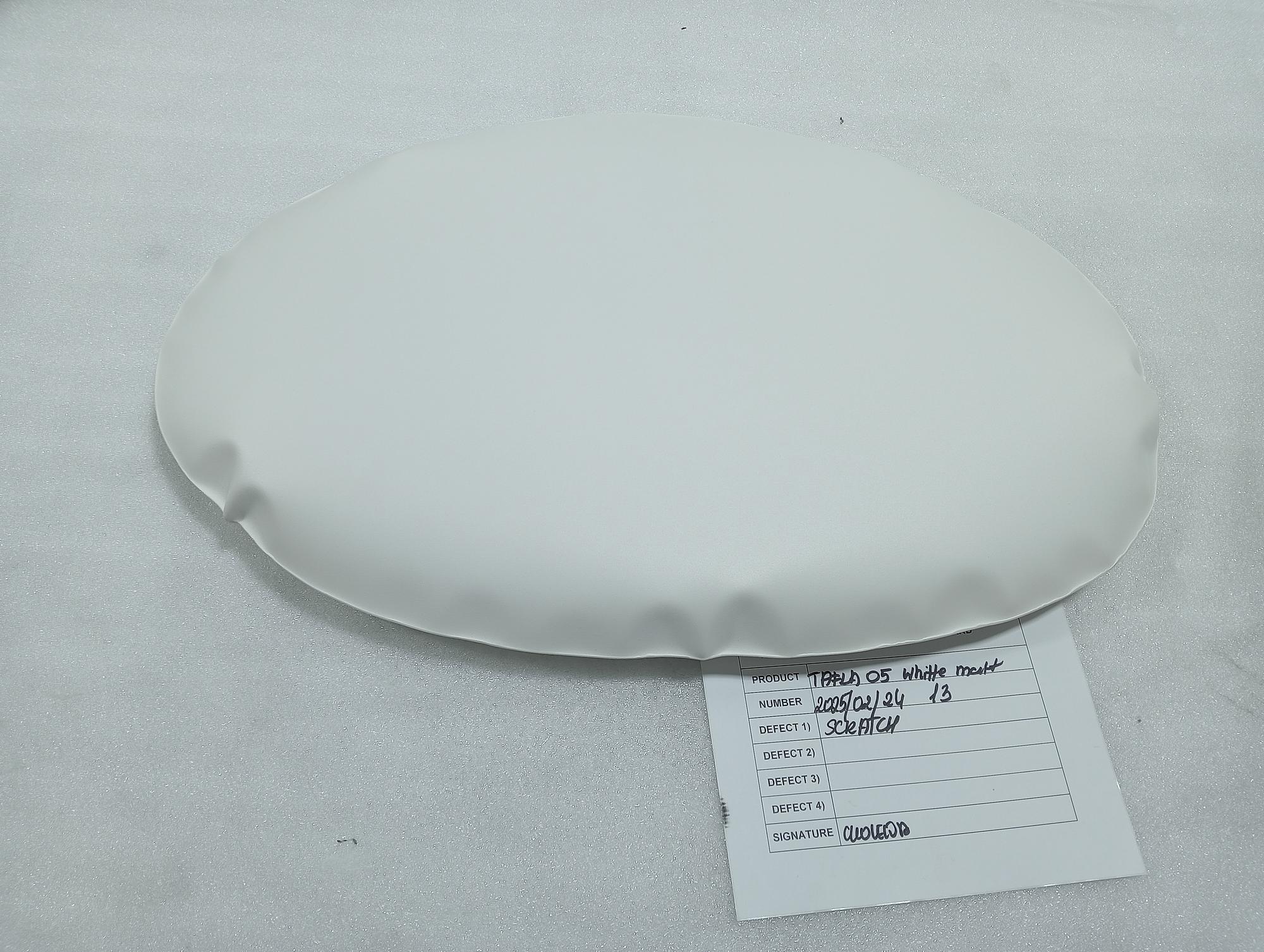 Table Mirror O5 Stainless Steel Candy White Matt 2