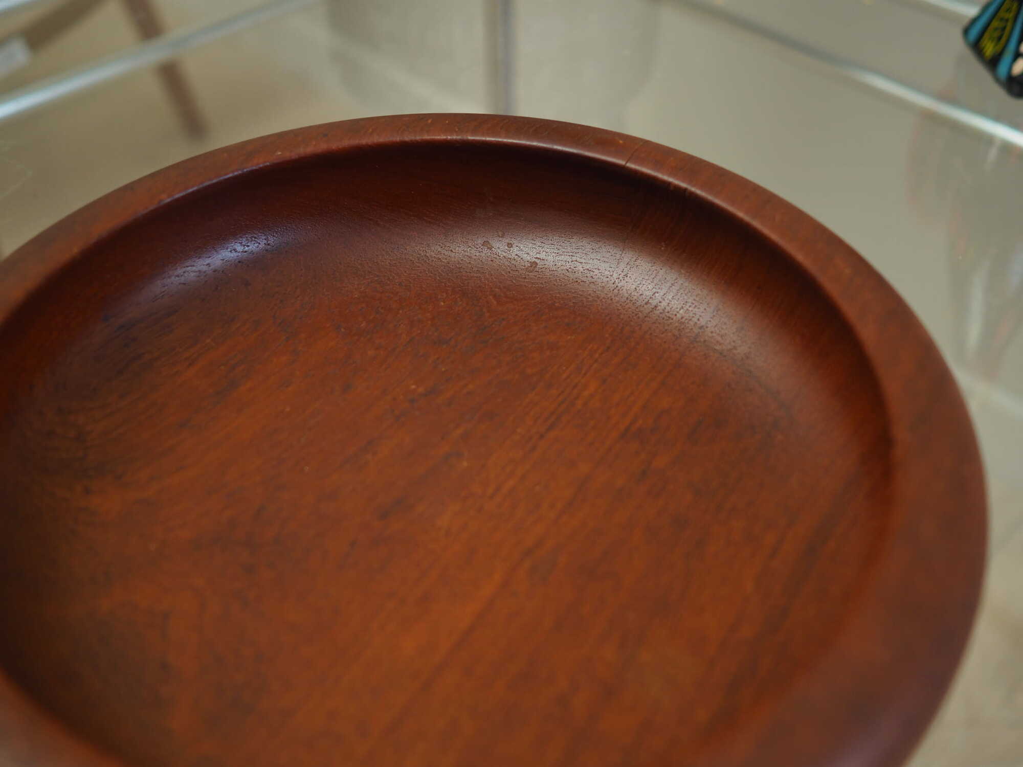 Vintage Plate Teak Brown 1960s 6