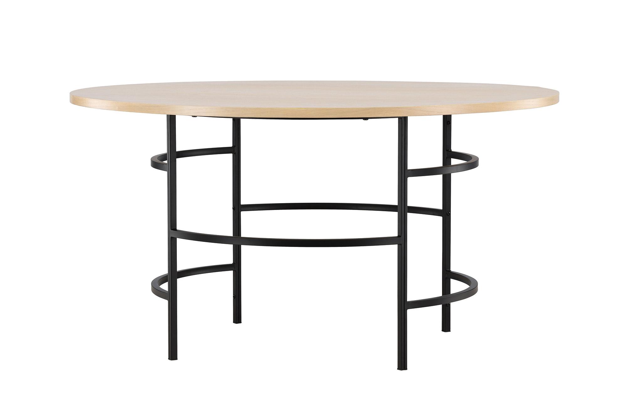 Copenhagen Dining table Whitewash Black ⌀140x74cm 2
