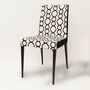 King Chair Stuhl Textil Metall Schwarz Gemustert 0