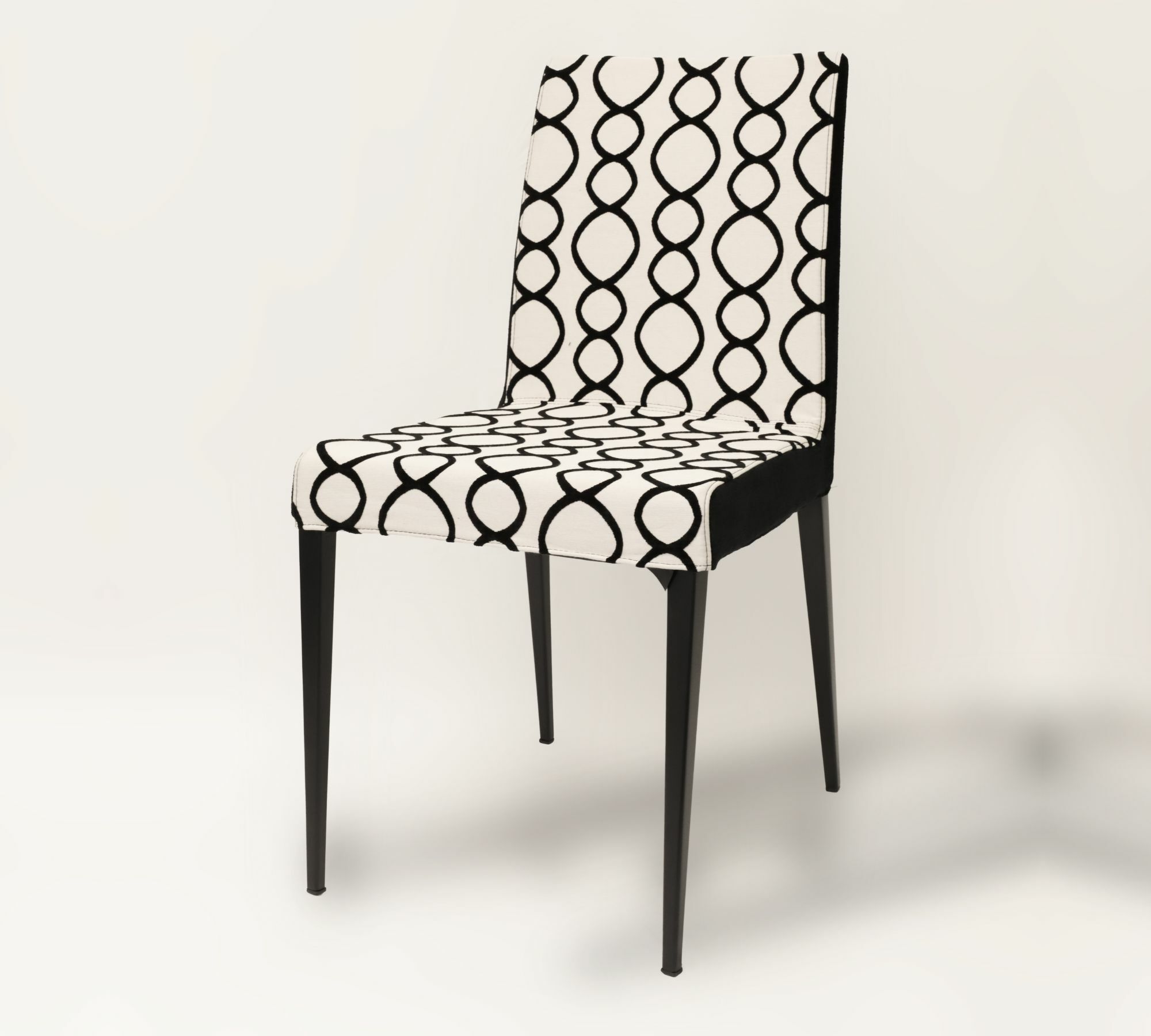 King Chair Stuhl Textil Metall Schwarz Gemustert 0