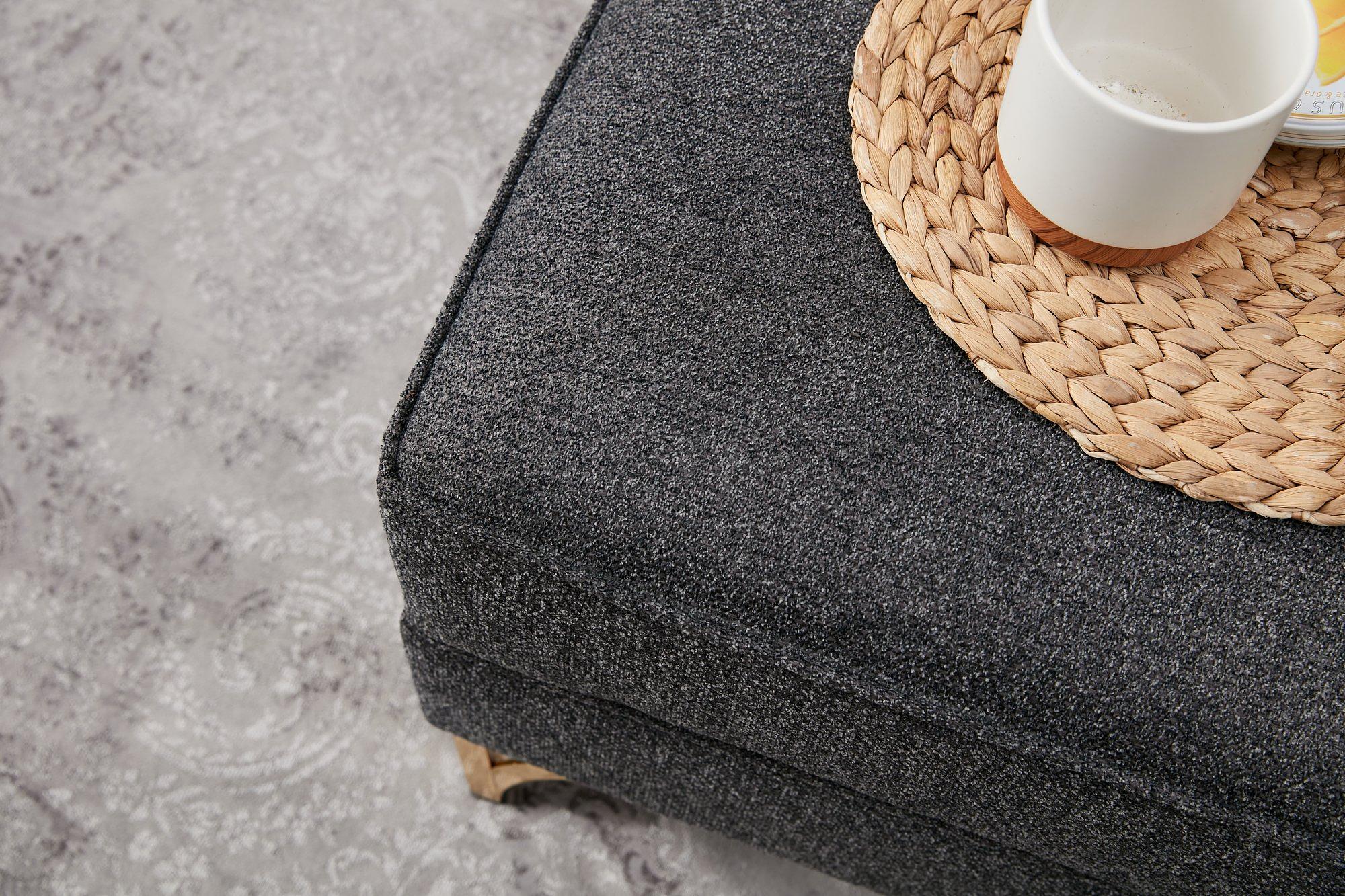 Lima Sofa Chaise Longue Right Anthracite with golden legs 6