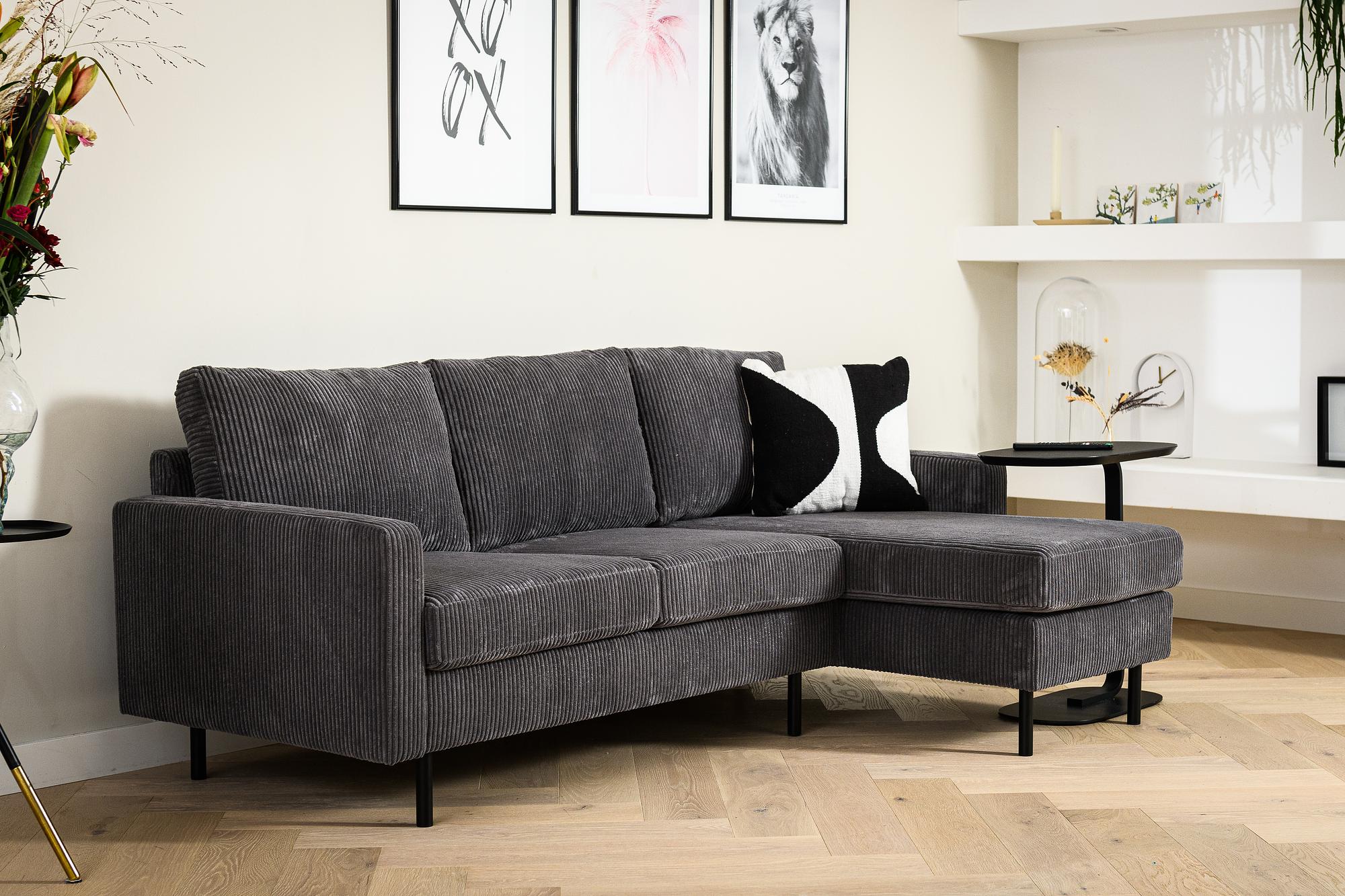 Sofa 3-Sitzer Chaiselongue Links Rechts Grau 0