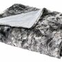 Couchdecke aus Fellimitat Grau 0