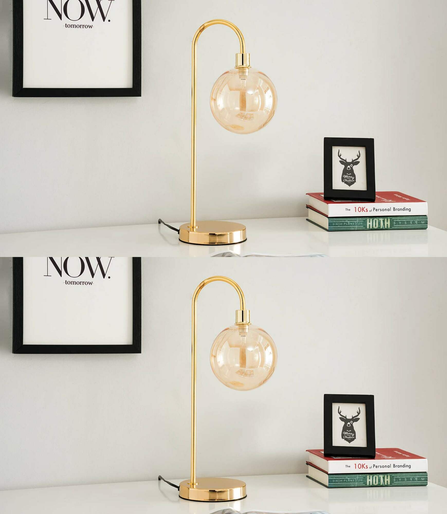 Tischlampe 1-flammig Glas Metall 5