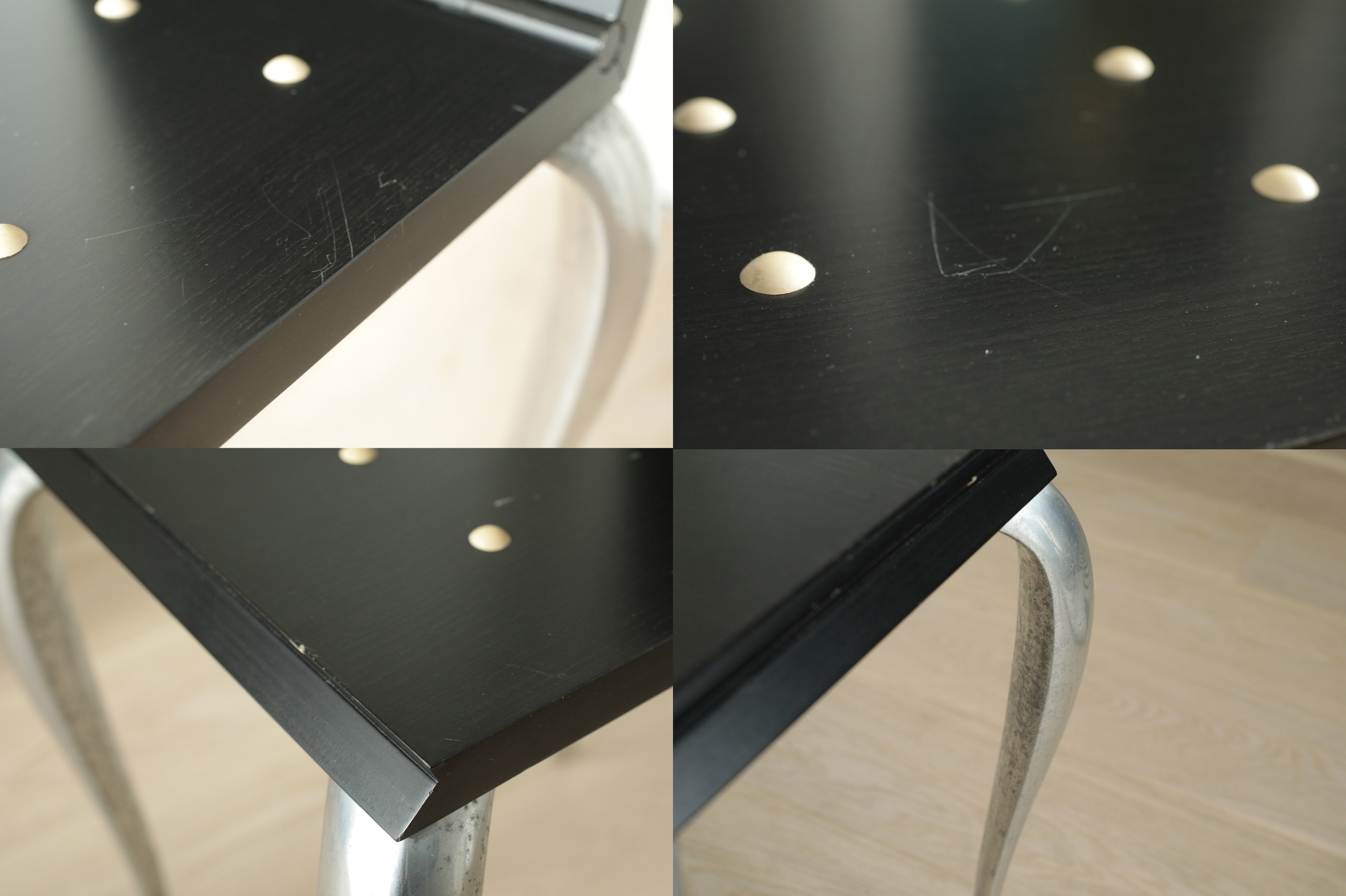 2x Lola Mundo Table Chair Philippe Starck Wood Black 9