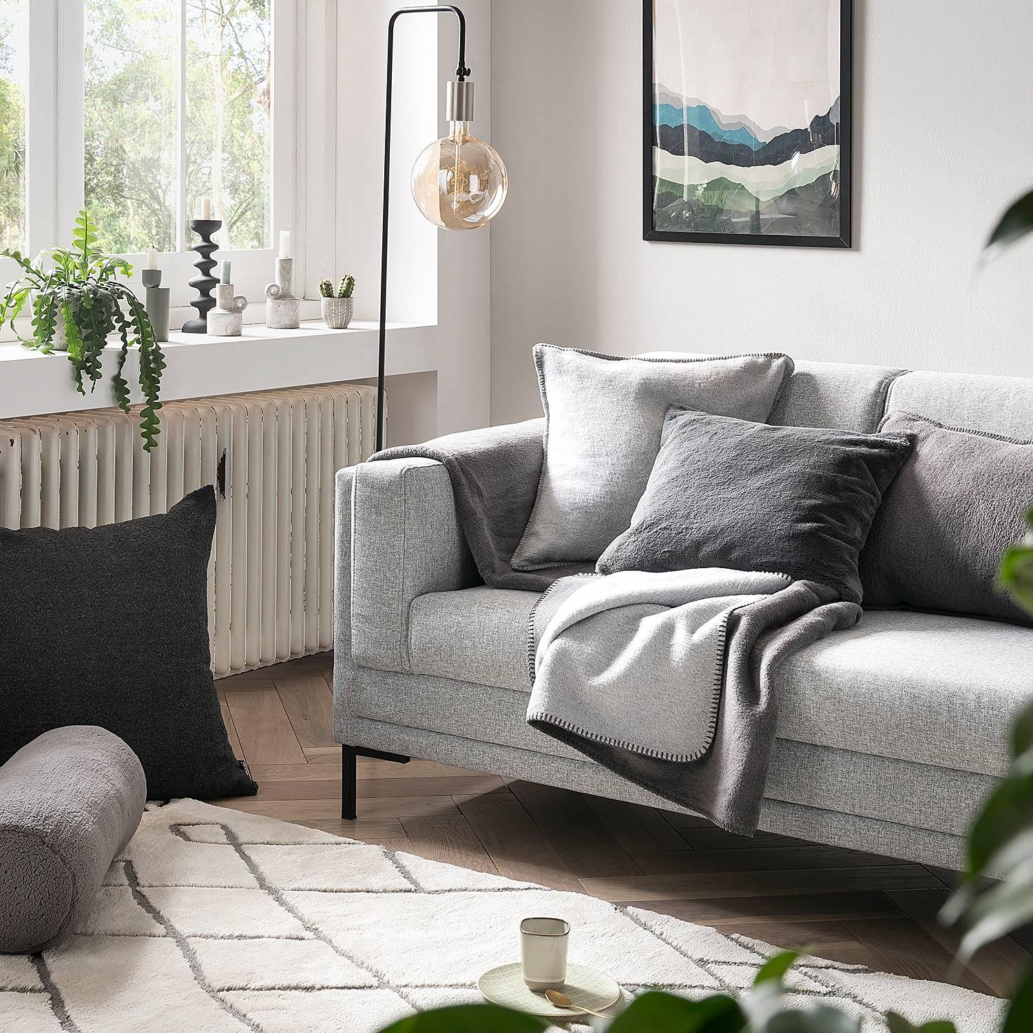 Twiin Wohndecke Baumwolle Grau 150 x 200cm 0