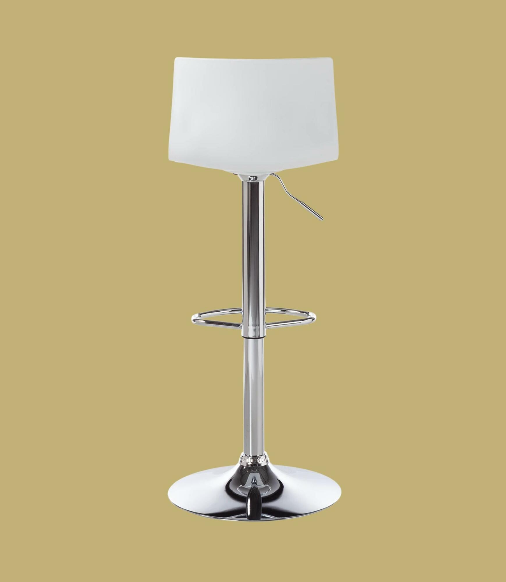 Bar stool Falkland White Chrome shiny single chair 3