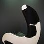 Egg Sessel Leder Arne Jacobsen Weiß Schwarz  14