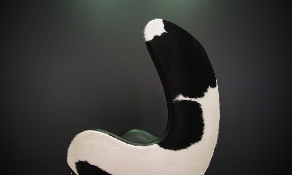 Egg Sessel Leder Arne Jacobsen Weiß Schwarz  14