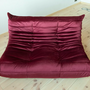 Togo Sofa 2-seater velvet burgundy 1