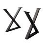 Table frame KAPRA X-shape iron black 0