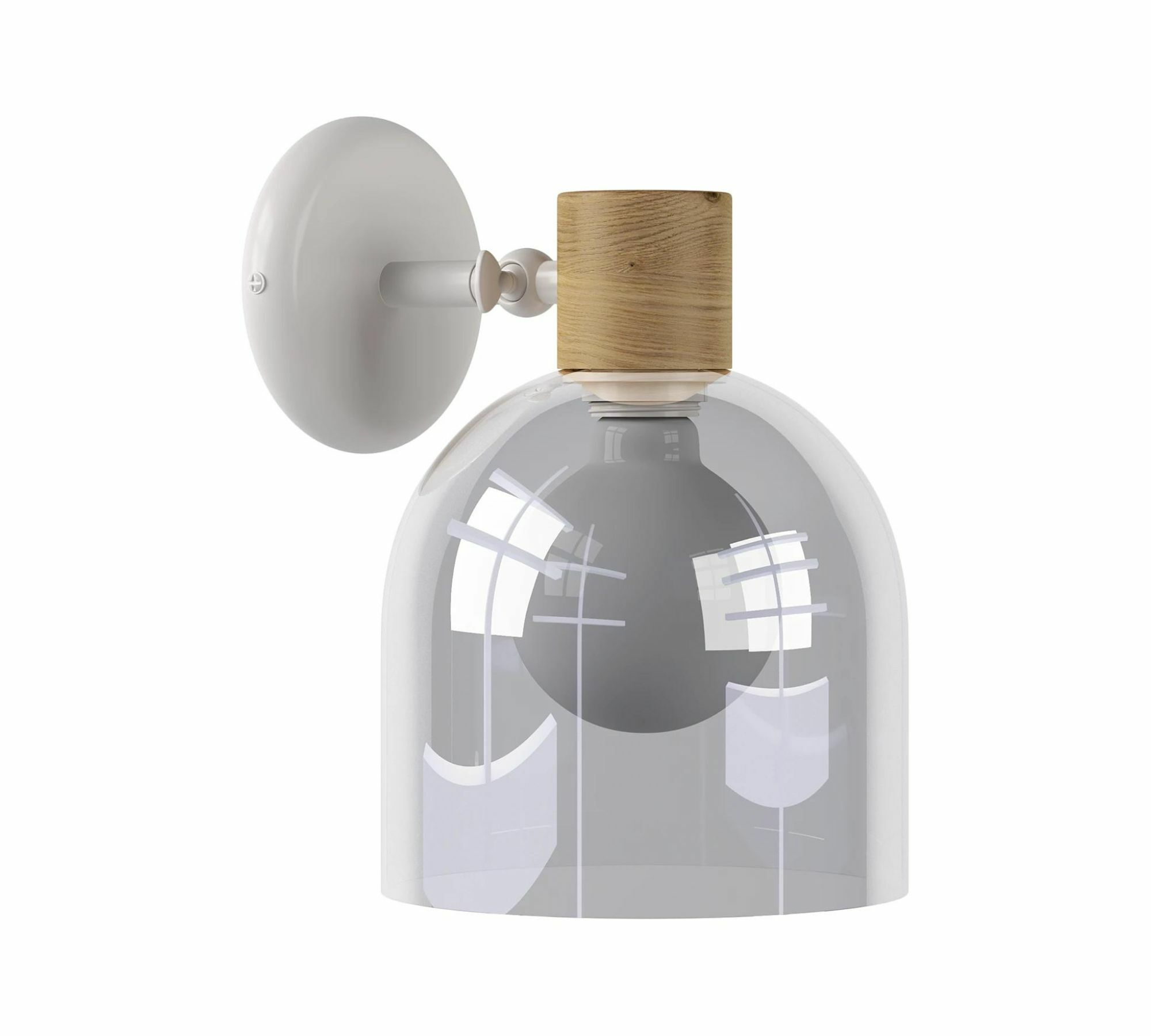 Wall lamp 1-flame metal clear glass 0