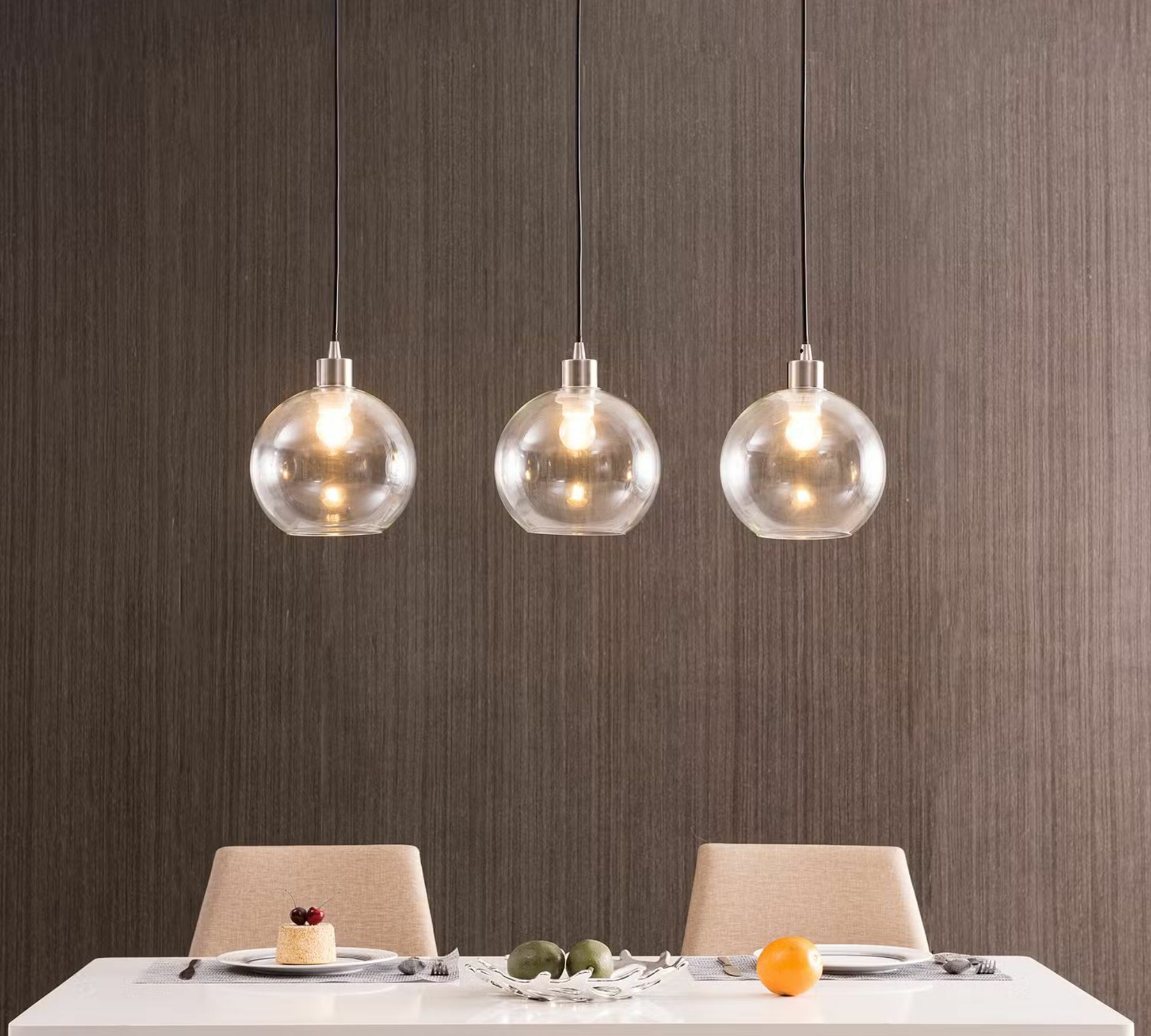 Pendant lamp Elven Glass / Iron 3-bulb 0