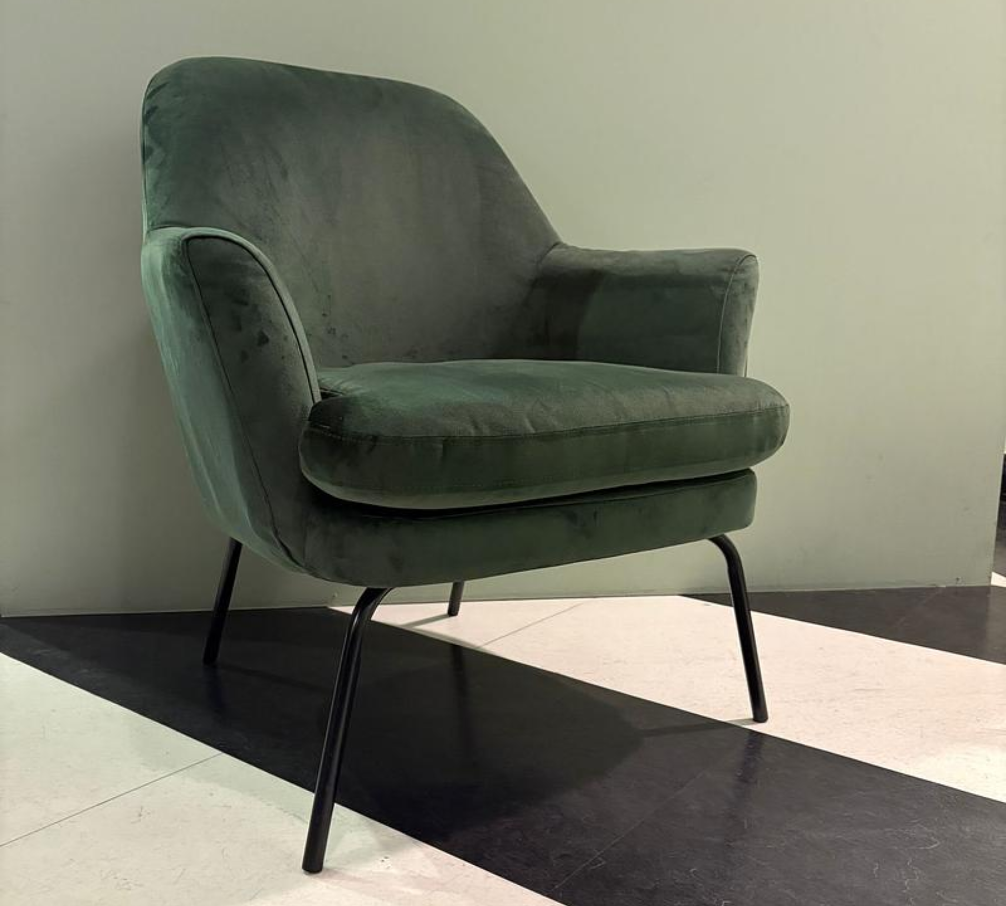 3x Chisa Armlehnstuhl-Set Samt Metall Grün 0