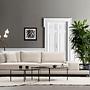 4-seater sofa with side table Beige 0