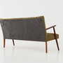 Vintage Sofa Teakholz Textil Grün 1960er Jahre  3