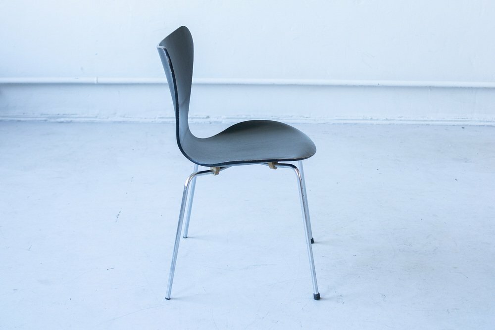 6x Vintage Arne Jacobsen Serie 7 Stuhl Holz Stahl Schwarz 1
