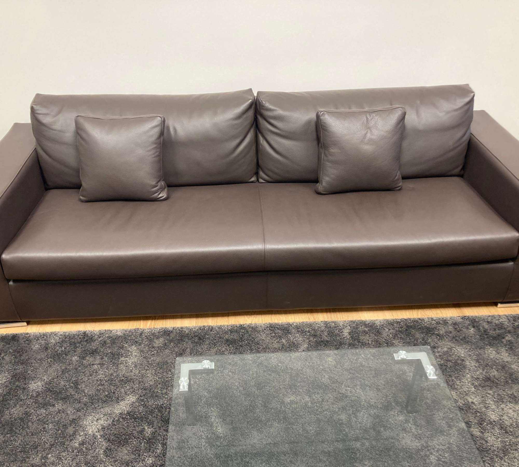 6-tlg. Sofa Lounge Set Leder Braun  8