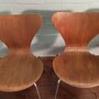 4x Vintage Arne Jacobsen 3107 Stuhl Schichtholz Braun 2