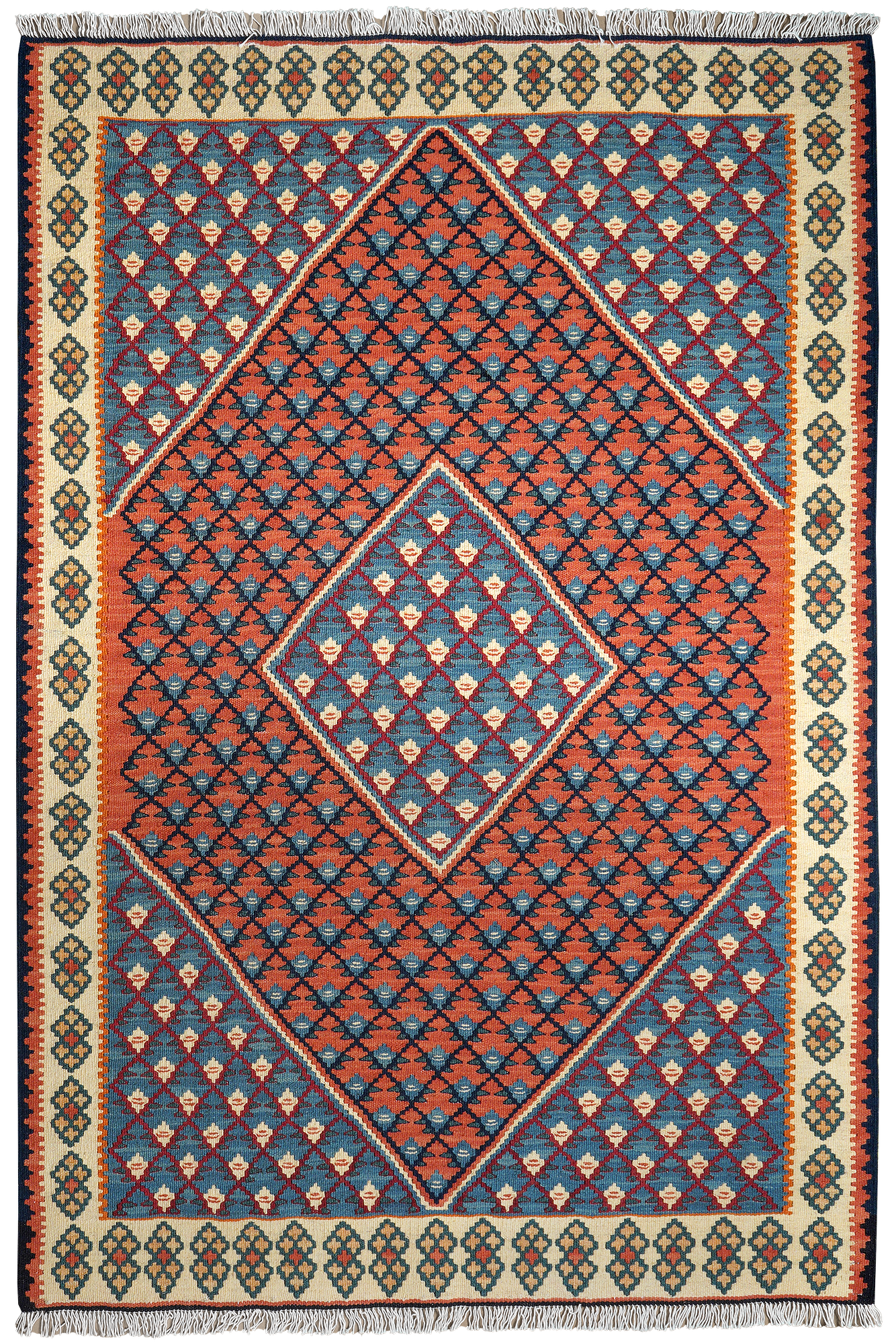 Tappeto Kilim Senneh Lana Rosso 0