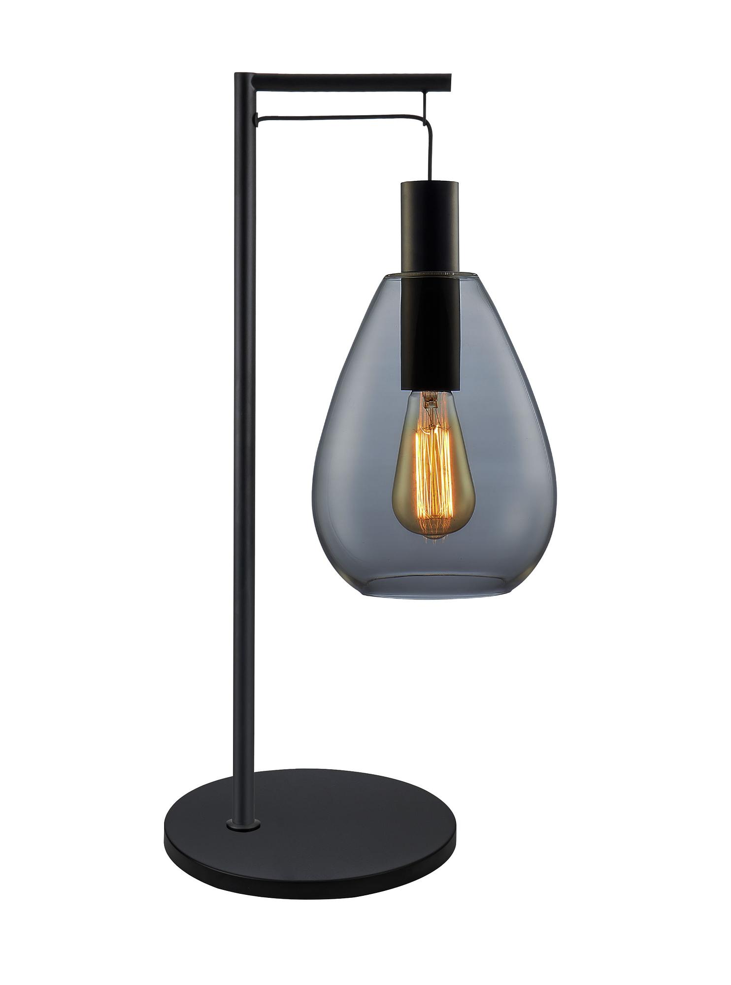 Lampada da tavolo vetro fumé grigio 0