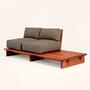 Sofa aus recyceltem Holz mit Ablage Mahagoni 1