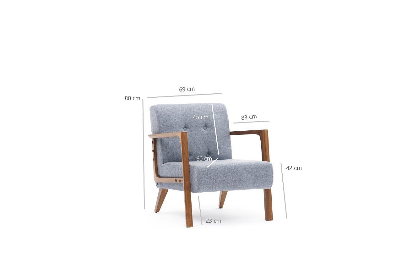 Kemer Armchair Wood Veneer Light Blue 7
