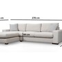 Modern sofa chaise lounge left white 8