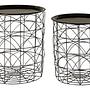 2x Hege Set aus 2 schwarzen Drahtkorbtischen
 0